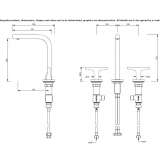 3-hole countertop washbasin tap Amidon