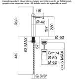 Single-lever countertop washbasin tap with aerator Ararat