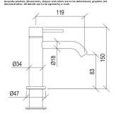 Countertop washbasin tap made of stainless steel with aerator Wendtorf