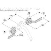 3-hole wall-mounted washbasin tap made of stainless steel Romaine