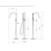 Free-standing, hydrogressive stainless steel washbasin tap Pollica