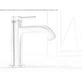 Countertop washbasin tap made of stainless steel with adjustable spout Cupar