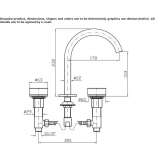 Countertop washbasin faucet with individual Calacatta Oro marble rosettes without waste Hejnice