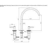 3-hole countertop washbasin tap with aerator Hejnice