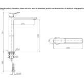 Tall, single-lever countertop washbasin tap Perkata