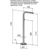 External column for washbasin made of 316 stainless steel Bromham