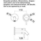 Stainless steel wall-mounted washbasin tap with single rosettes Criciuma