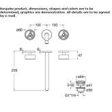 Wall-mounted washbasin tap with single rosettes Jardin