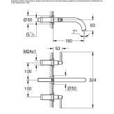 Wall-mounted washbasin tap with single rosettes Vryses