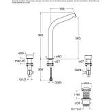 3-hole washbasin tap with a high countertop Pliska