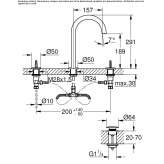 Countertop washbasin tap with single rosettes Vryses