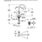 Countertop washbasin tap with adjustable spout Vryses