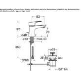 Single-lever countertop washbasin tap Leonard