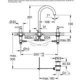 3-hole washbasin tap with individual rosettes Vryses