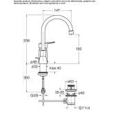 Single-lever countertop washbasin tap Leonard