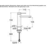 Single-lever countertop washbasin tap without waste Kamyshla