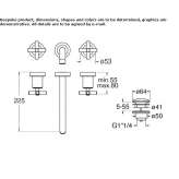 3-hole wall-mounted washbasin tap Horodnia