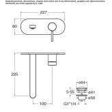 Wall-mounted single-lever washbasin tap with plate Kamyshla