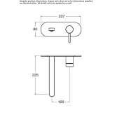 Wall-mounted washbasin tap with a plate without a plug Kamyshla