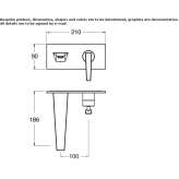 Wall-mounted single-lever washbasin tap with plate Pisek