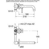 2-hole wall-mounted washbasin tap Humay