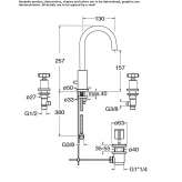 3-hole countertop washbasin tap Narvik