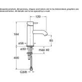 Single-lever countertop washbasin tap without waste Marki