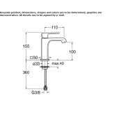 Single-lever countertop washbasin tap without waste Lirio