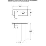 Wall-mounted washbasin tap with a plate without a plug Ilford