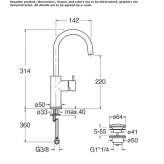 Single-lever countertop washbasin tap Marki