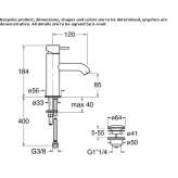 Single-lever countertop washbasin tap Marki