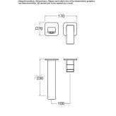 2-hole wall-mounted washbasin tap with plate Lirio