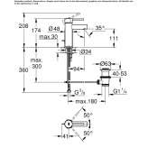 Countertop washbasin tap with temperature limiter Eidsvag