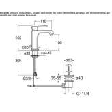 Single-lever countertop washbasin tap Lirio