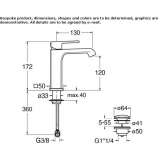 Single-lever countertop washbasin tap Lirio