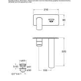 Wall-mounted single-lever washbasin tap with plate Ilford