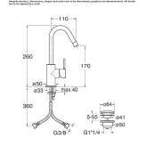 Single-lever countertop washbasin tap Humay