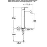 Tall, single-lever washbasin tap Humay