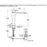 Single-lever countertop washbasin tap Delaware