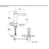 Single-lever countertop washbasin tap Delaware