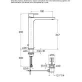 Tall, single-lever washbasin tap Delaware