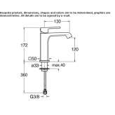 Single-lever countertop washbasin tap without waste Lirio