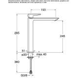 Tall, single-lever washbasin tap Ilford