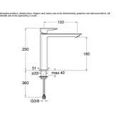 Single-lever countertop washbasin tap without waste Ilford