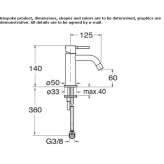 Single-lever countertop washbasin tap Humay