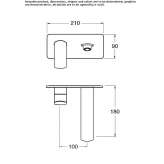 Wall-mounted washbasin tap with a plate without a plug Ilford