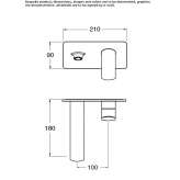 Wall-mounted washbasin tap with a plate without a plug Ilford