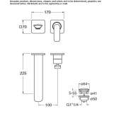 Two-hole, metal, wall-mounted washbasin tap in a modern style with an aerator Imatra