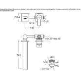 2-hole wall-mounted washbasin tap Ferez