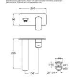 Wall-mounted single-lever washbasin tap with plate Ilford